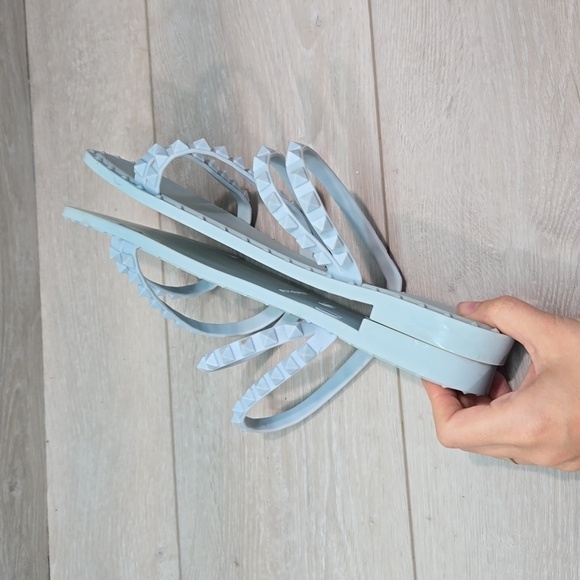 Steve Madden Women Skylar Baby blue Strappy Flats Sandals shoes sz 10 - Picture 8 of 11